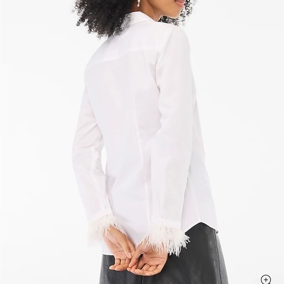 NWOT J crew Feather-trimmed button-up shirt in signature fit - Picture 3 of 5